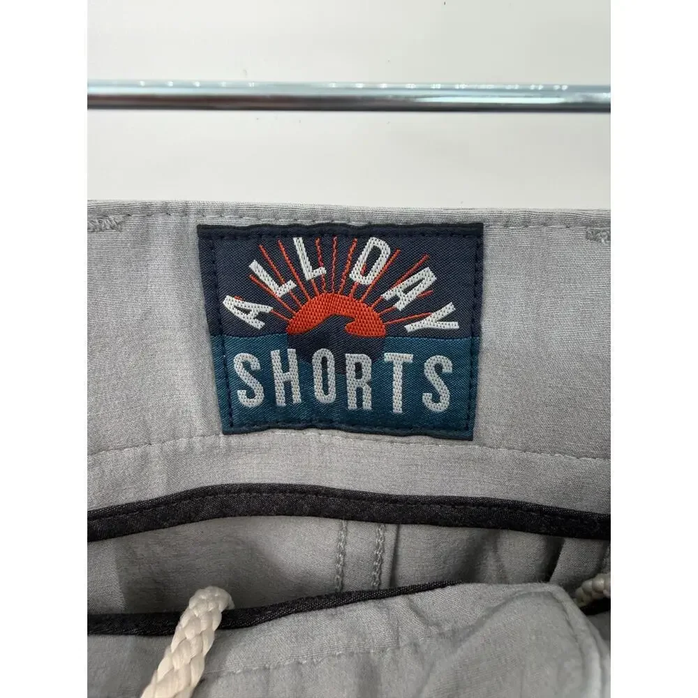 Faherty Men's Drawstring Gray Bermuda Shorts Size 34 Comfort Casual
